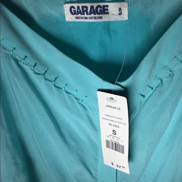 Bright Blue Garage Button Front Tank Top - Picture 3 of 3